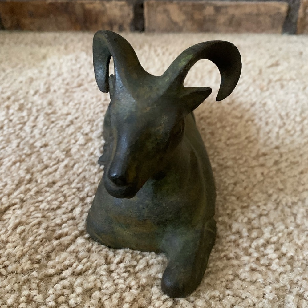 Vintage bronze Ram figure/ statue